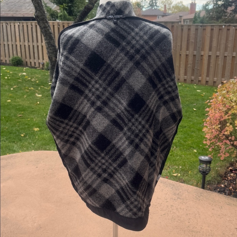 🧥 Cozy Oversized Plaid Wool-Blend Jacket Quiet Luxury Minimalist Layering Coat M - Picture 5 of 9